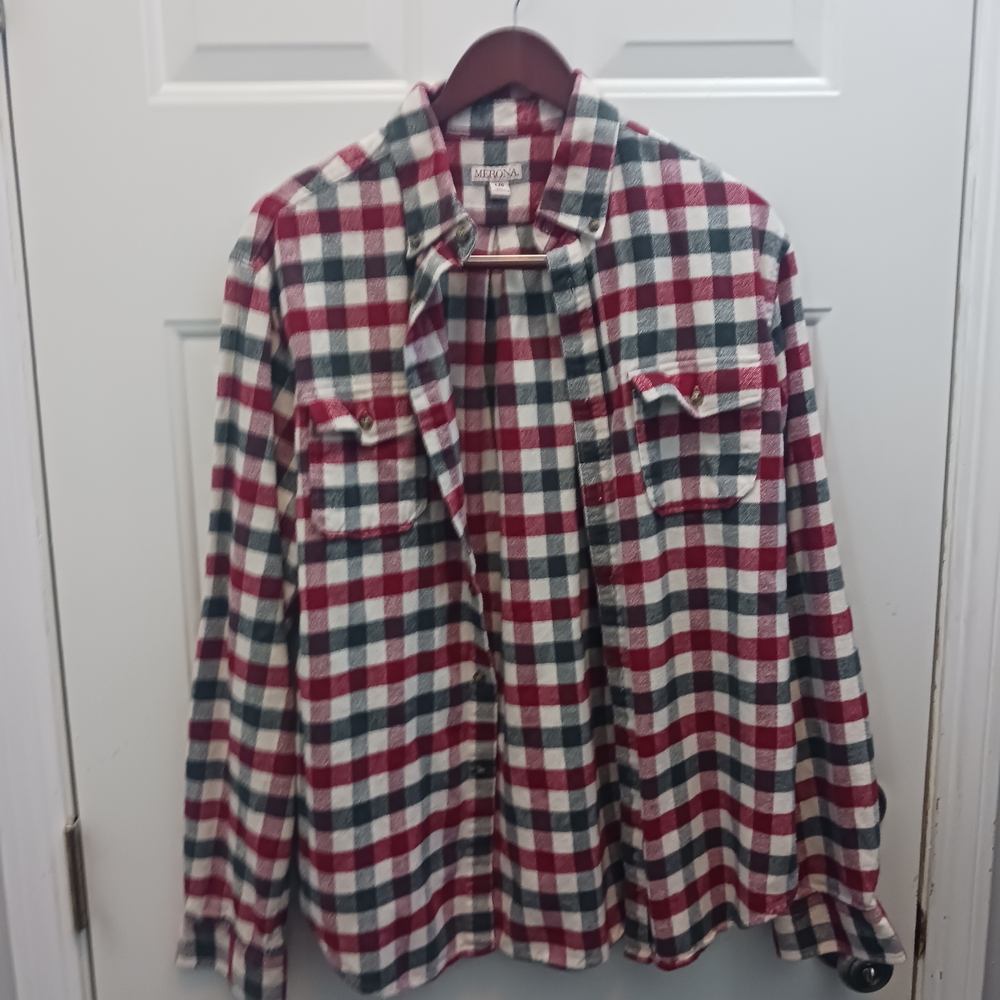 Merona Red and White Checkered Shirt